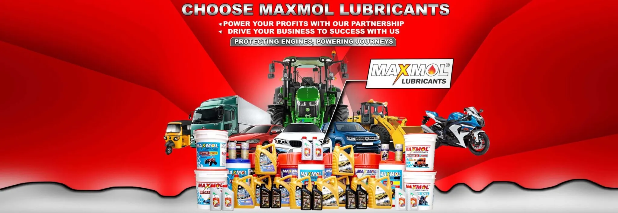 Maxmol Lubricants engine oils and automotive lubricants for bikes, cars, trucks, tractors, and industrial vehicles
