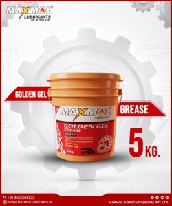 Maxmol Lubricants Golden Gel Grease 5 kg bucket, NLGI-2.5 premium long-life grease with a 20,000 km performance claim.