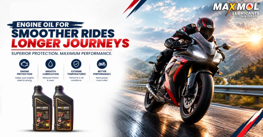 Engine oil for bike for smoother rides and longer journeys by Maxmol Lubricants